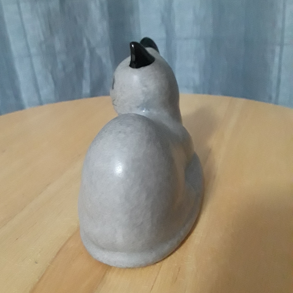 Vintage CERAMIC Gray Laying CAT - Picture 5 of 8